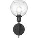 Axel 1 Light 6.5 inch Matte Black Wall Sconce Wall Light in Seeded Glass